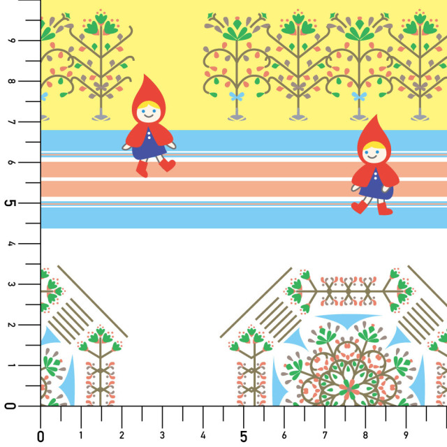 リメイクシート・Mayumi materiaaliの赤ずきんとお花畑実寸サイズ表