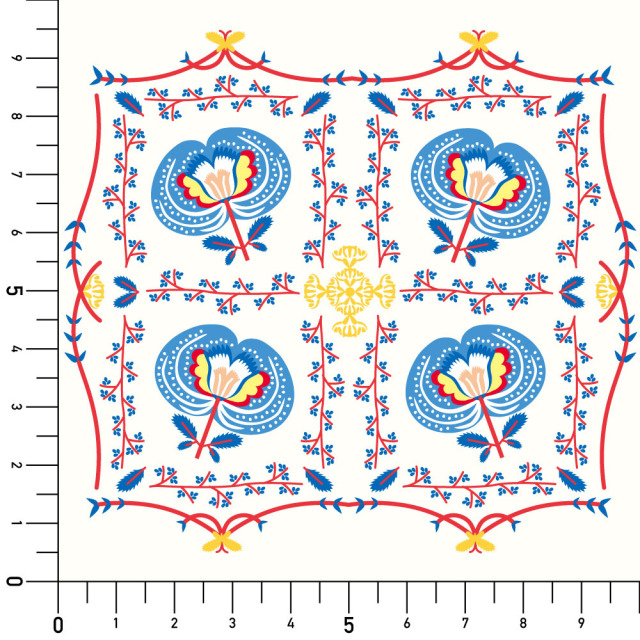 リメイクシート・Mayumi materiaaliの4つの花束と格子模様実寸サイズ表