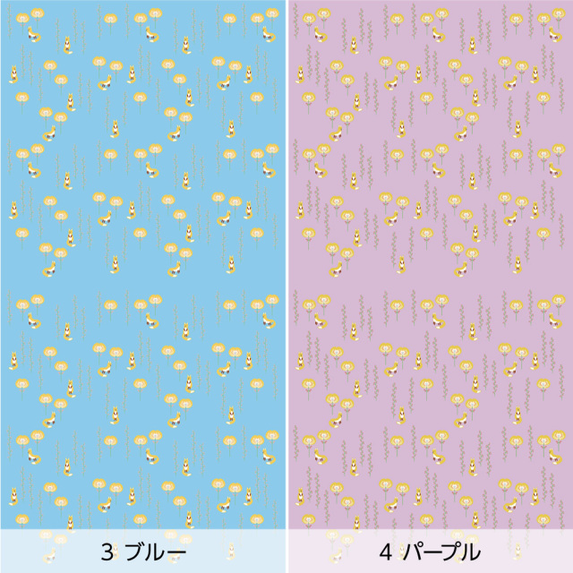 リメイクシート・Mayumi materiaaliのきつねと花（バリエーション2）