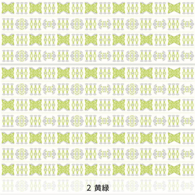 シール壁紙・Mayumi materiaaliのリボンとレース(黄緑)
