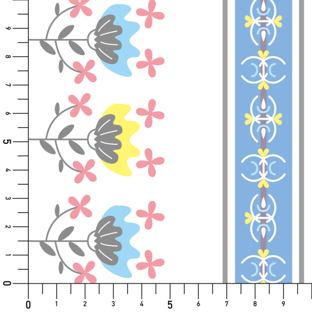 シール壁紙・Mayumi materiaaliの2色のお花畑実寸サイズ表