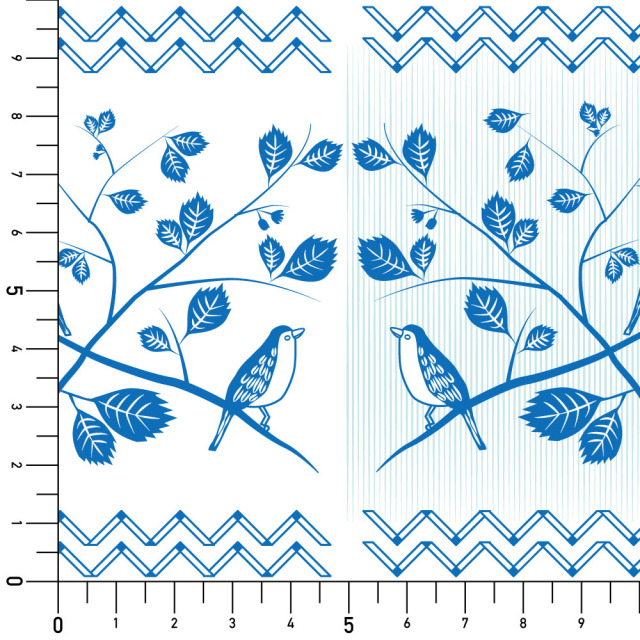 シール壁紙・Mayumi materiaaliのWild bird実寸サイズ表