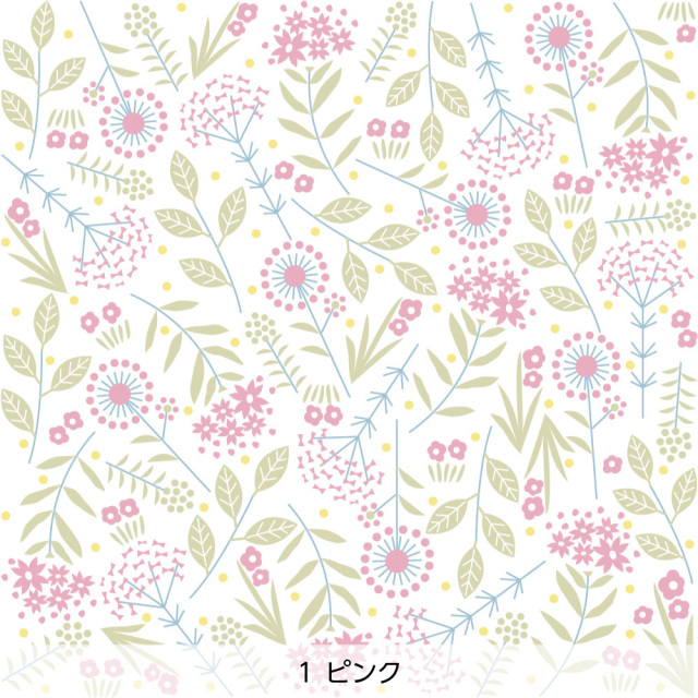 シール壁紙・Mayumi materiaaliの野に咲く花(ピンク)