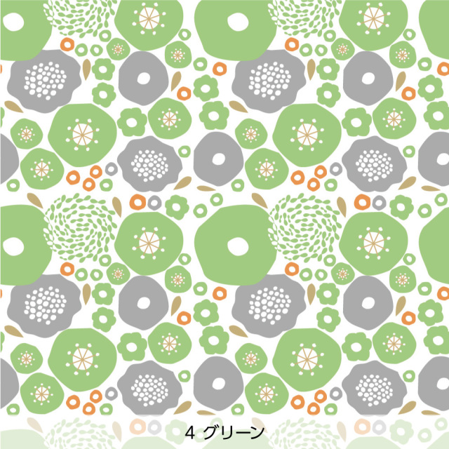 シール壁紙・Mayumi materiaaliの北欧の花たち(グリーン)