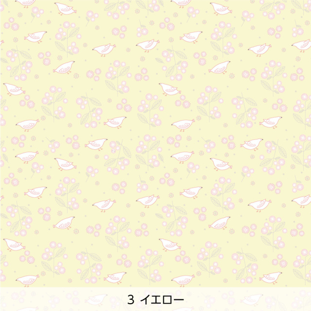 シール壁紙・Mayumi materiaaliの花とハト(イエロー)