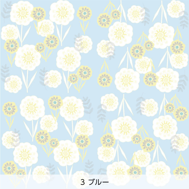 シール壁紙・Mayumi materiaaliのはなと葉(ブルー)