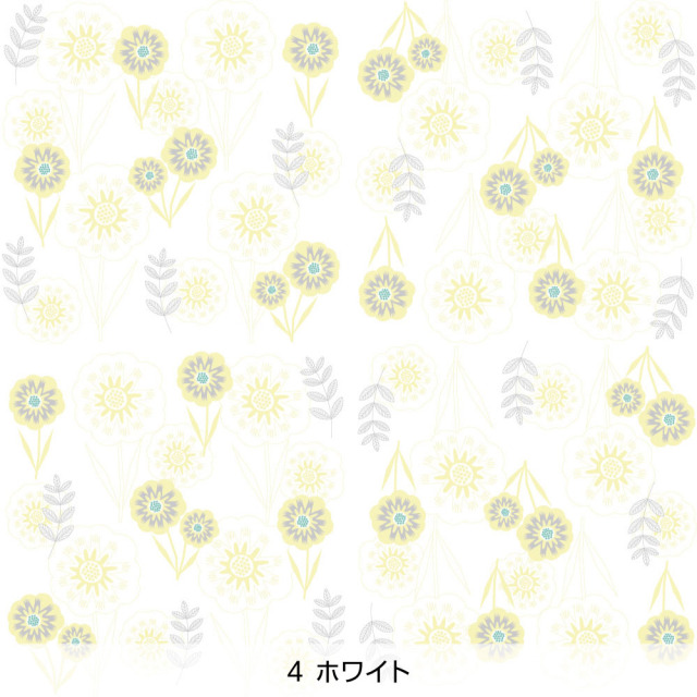 シール壁紙・Mayumi materiaaliのはなと葉(ホワイト)