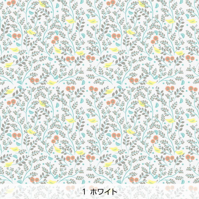 シール壁紙・Mayumi materiaaliの鳥の楽園(ホワイト)