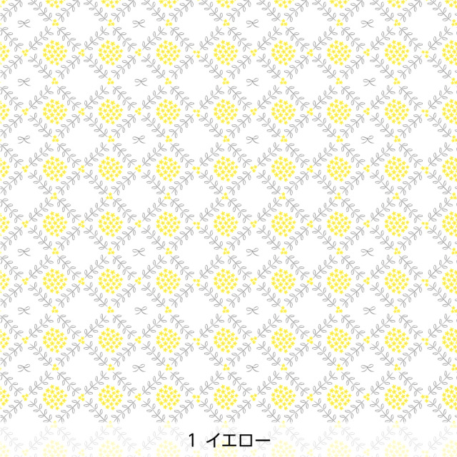 シール壁紙・Mayumi materiaaliのリボンとリース(イエロー)