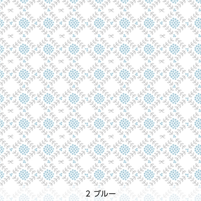 シール壁紙・Mayumi materiaaliのリボンとリース(ブルー)