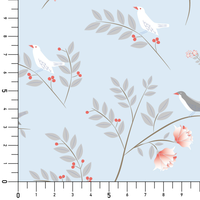 シール壁紙・Mayumi materiaaliの森の中の鳥実寸サイズ表