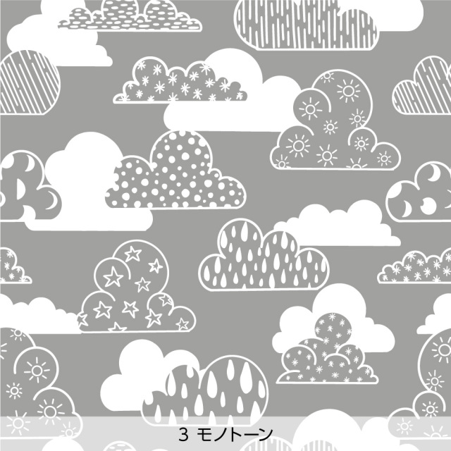 シール壁紙・Akiko CollinsのClouds in the Night Sky(モノトーン)