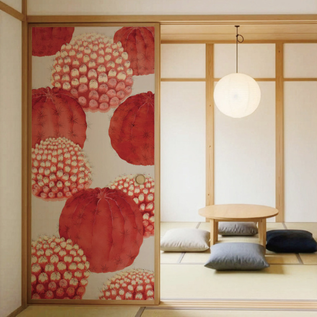 ふすま用リメイクシール・いろはなの緋牡丹