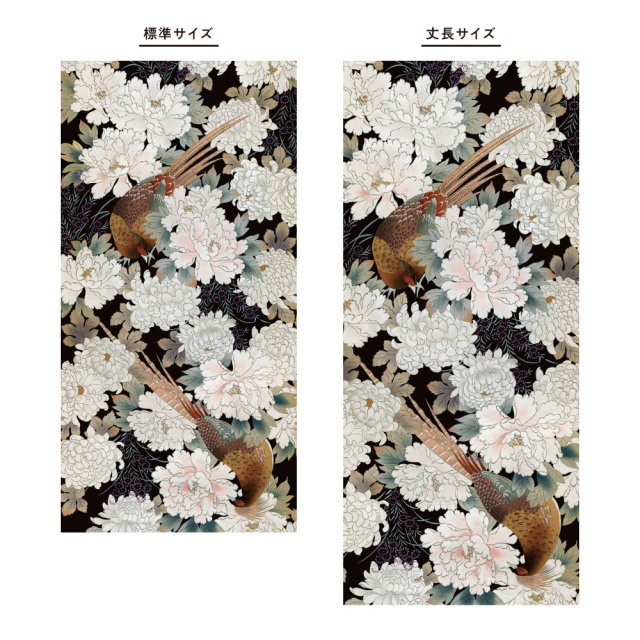 ふすま用リメイクシール・いろはなの雉子と白牡丹（デザイン2）