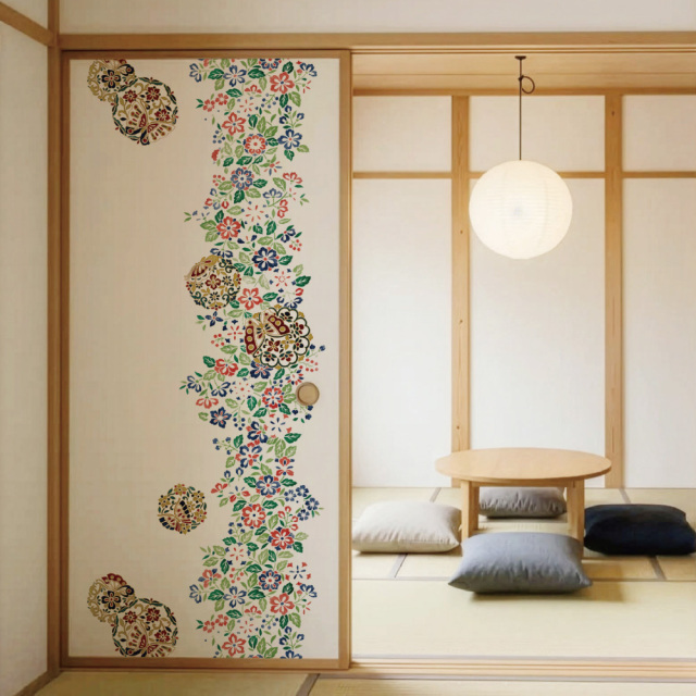 ふすま用リメイクシール・いろはなの花蝶