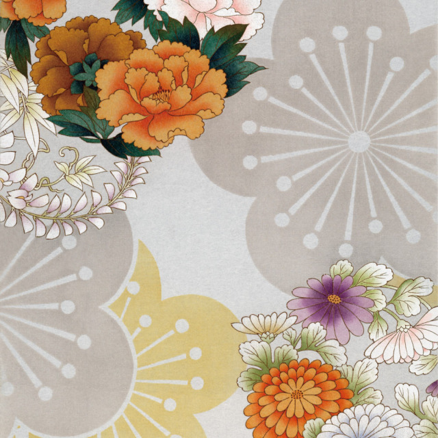 ふすま用リメイクシール・いろはなの花円（デザイン1）