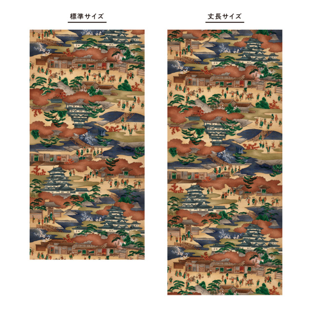 ふすま用リメイクシール・いろはなの城下町（デザイン2）