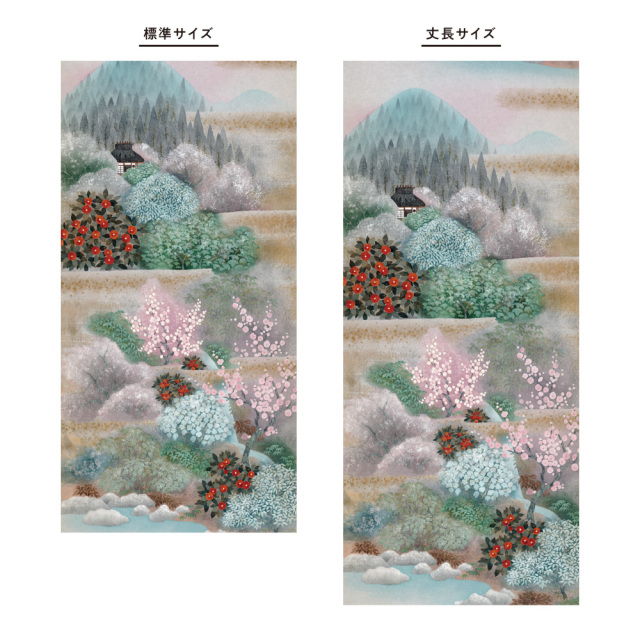 ふすま用リメイクシール・いろはなの桃源郷（デザイン2）