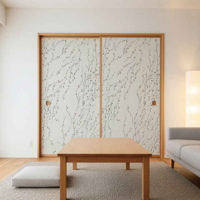 ふすま用リメイクシール・いろはなの花猫柳