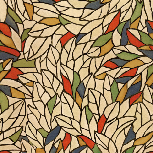 ふすま用リメイクシール・いろはなの葉積（デザイン1）