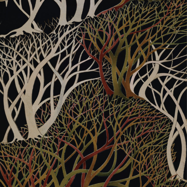 ふすま用リメイクシール・いろはなの闇夜（デザイン1）