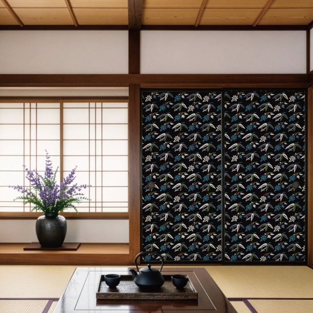 ふすま用リメイクシール・いろはなの笹遊び