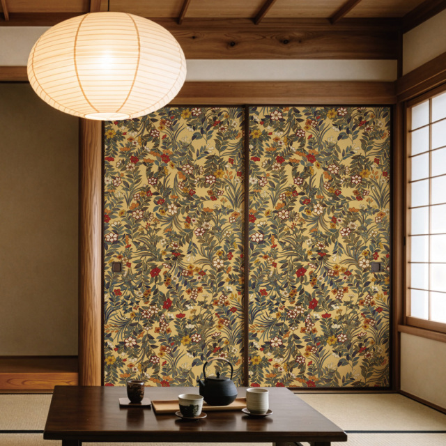 ふすま用リメイクシール・いろはなの群花