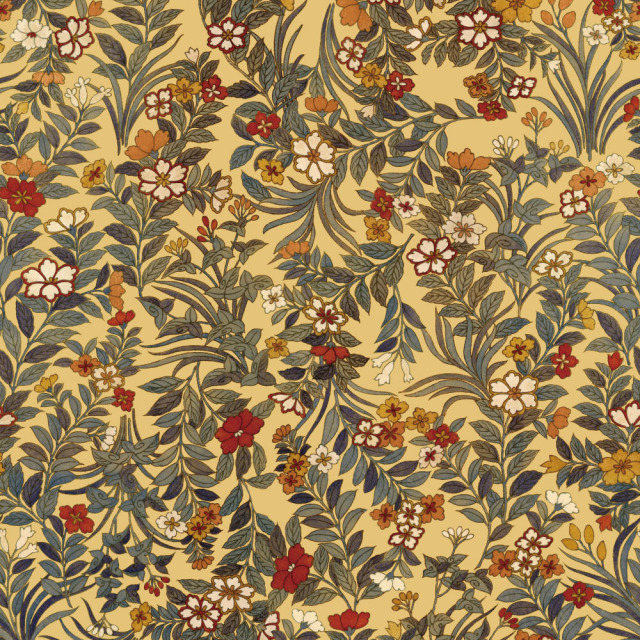 ふすま用リメイクシール・いろはなの群花（デザイン1）