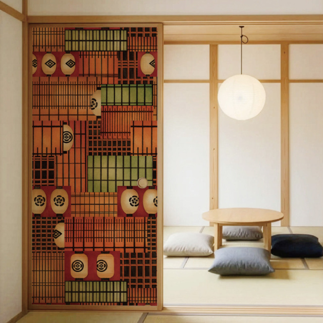 ふすま用リメイクシール・いろはなの家紋提灯