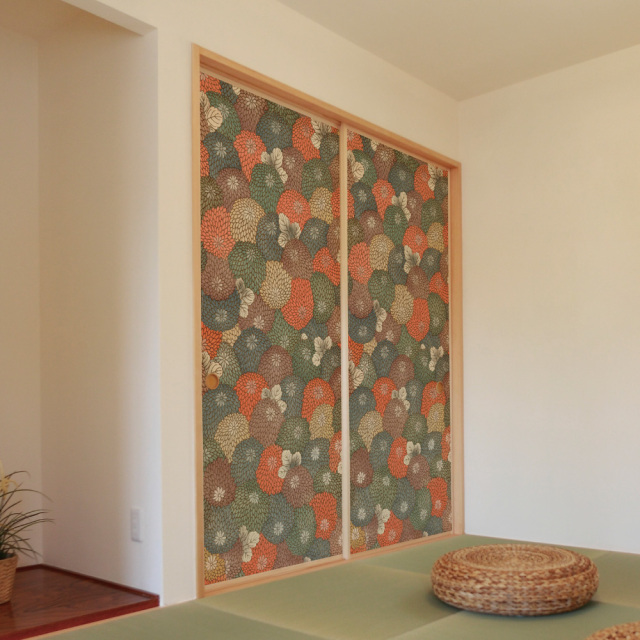 ふすま用リメイクシール・いろはなの万寿菊