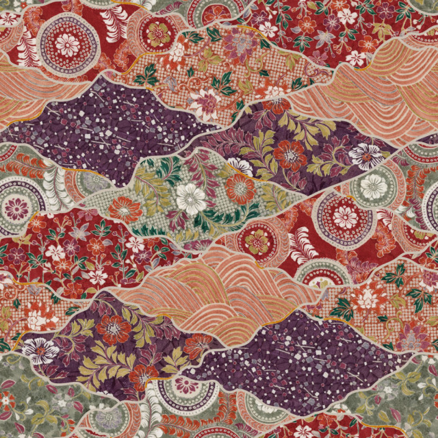 ふすま用リメイクシール・いろはなの夢うらら（デザイン1）