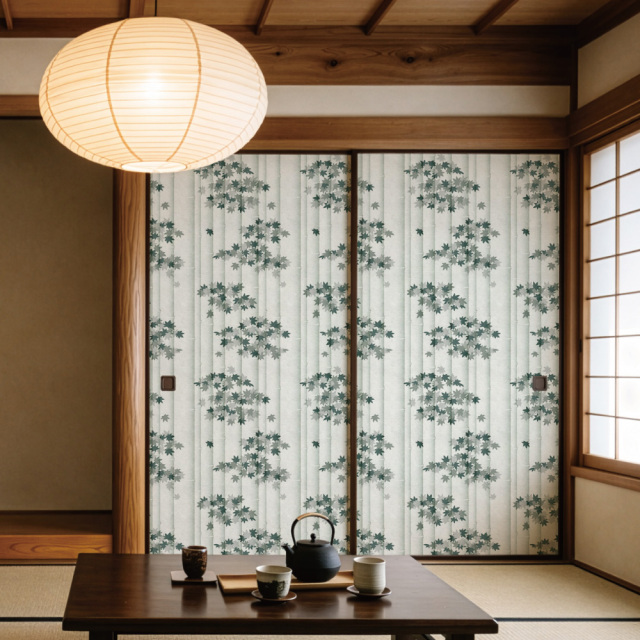 ふすま用リメイクシール・いろはなの青竹