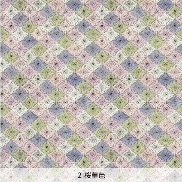 シール壁紙・いろはなの色菊菱(桜菫色)