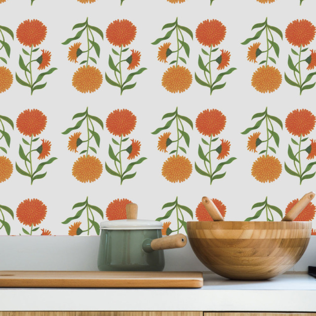 ARIKHA、Leeks in Green Wrappings、希少画集画 Marigold ／ ALAIN GREE アラン・グレ 壁紙 Harokka