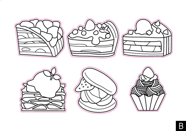 職業体験ウォールステーッカージョブろっか・パティシエセットぬりえパーツB