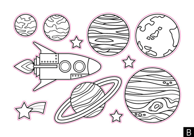 職業体験ウォールステーッカージョブろっか・博士セットぬりえパーツB