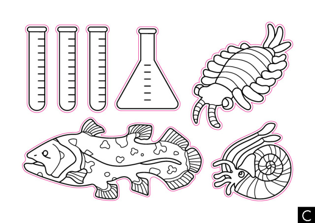 職業体験ウォールステーッカージョブろっか・博士セットぬりえパーツC
