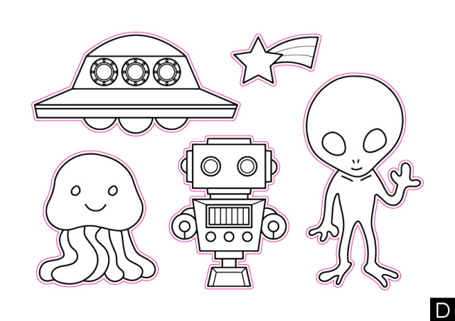 職業体験ウォールステーッカージョブろっか・博士セットぬりえパーツD