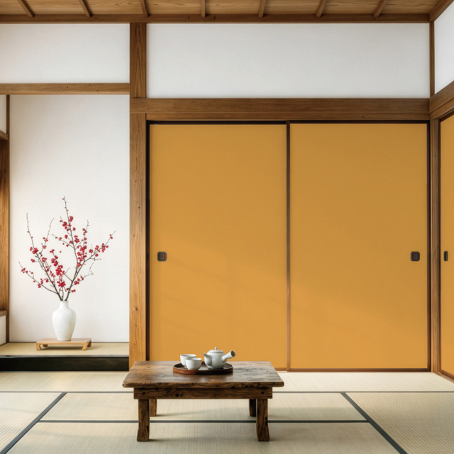 ふすま用リメイクシール・伝統色の柑子色