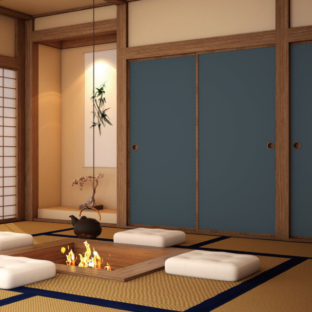 ふすま用リメイクシール・伝統色の鉄御納戸