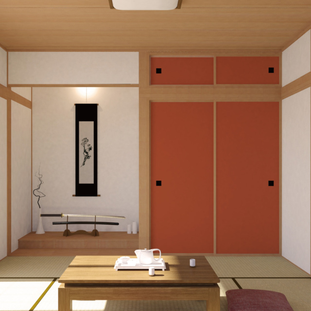 ふすま用リメイクシール・伝統色の樺色