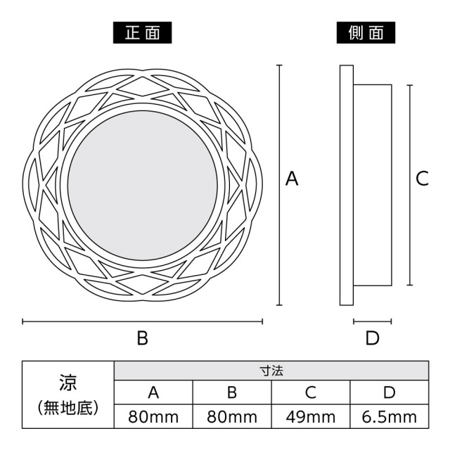 友都香和紙引手・涼（無地底）サイズ表