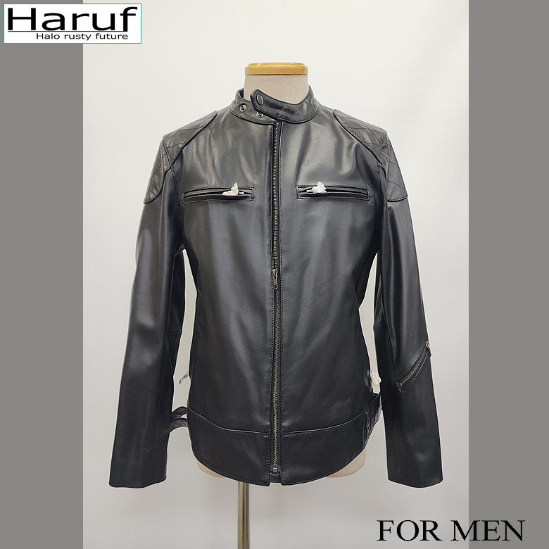 【超お得】【アウトレットセール】メンズ サンプルセール レザージャケット シングルライダース 本革 ホースレザー ブラック 3Lサイズ NO2977