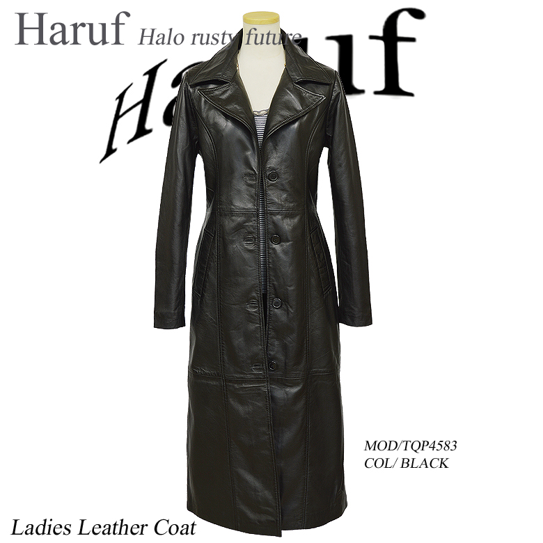 本革 チェスターコート レディース 4583bk