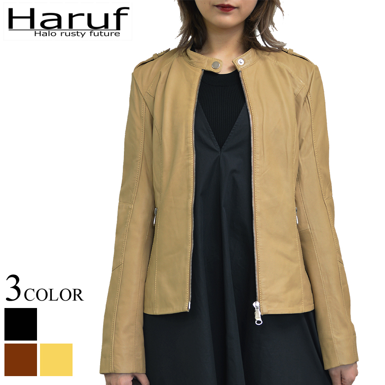 本革 シングルライダースジャケット レディース cretabe