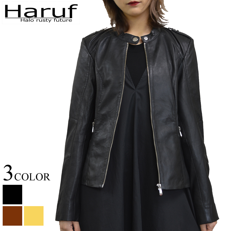 本革 シングルライダースジャケット レディース cretabk