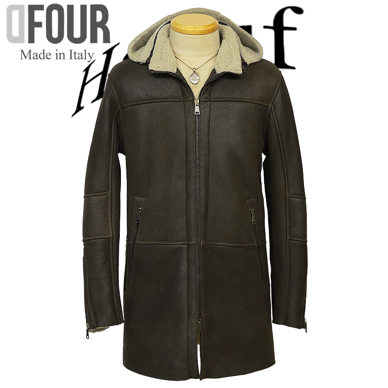 本革 ムートンコート メンズ ブラウン df795br