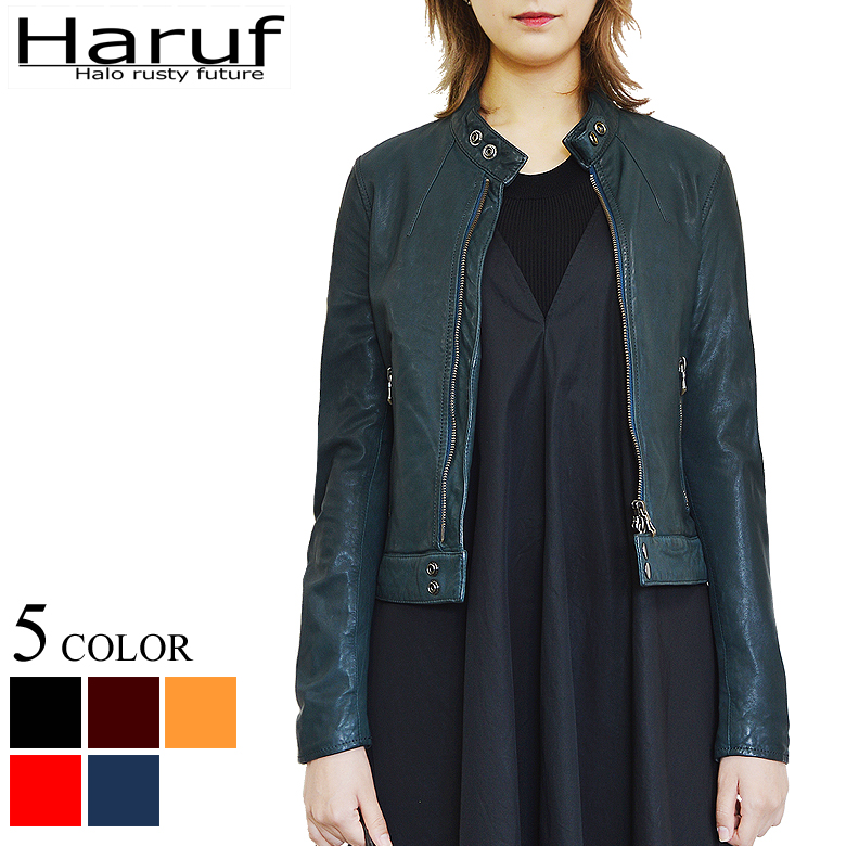 本革 レザージャケット シングルライダース レディース kp400bluknn