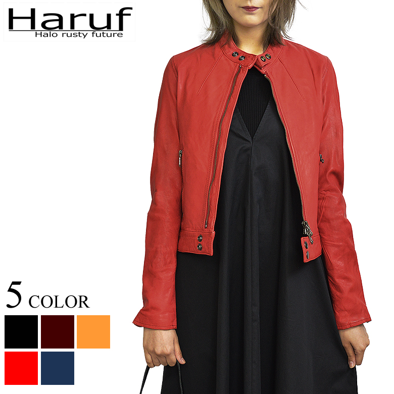 本革 レザージャケット シングルライダース レディース kp400redknn