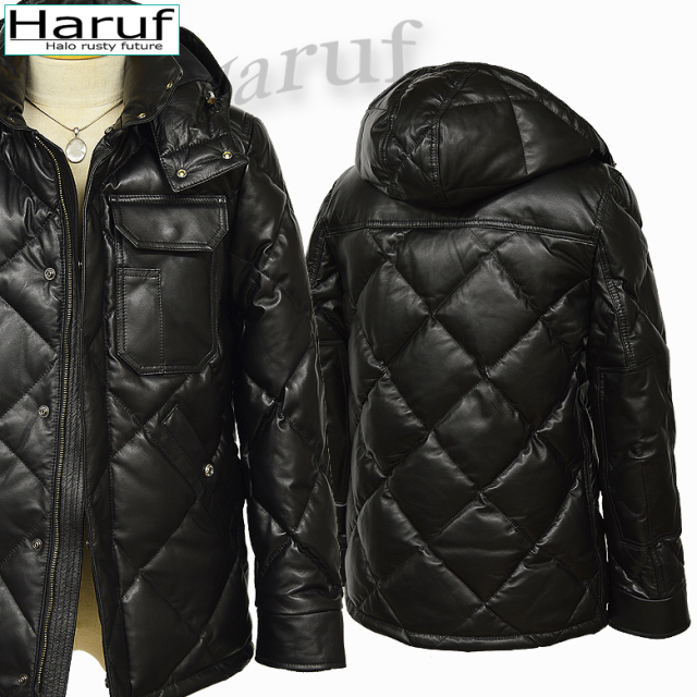 ダウンジャケット メンズ 本革 03bk3